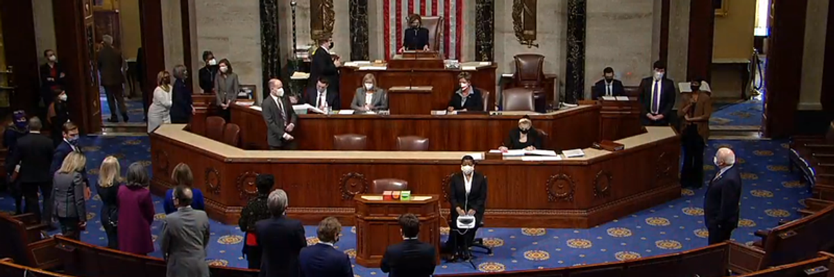 House members voting to impeach Trump.