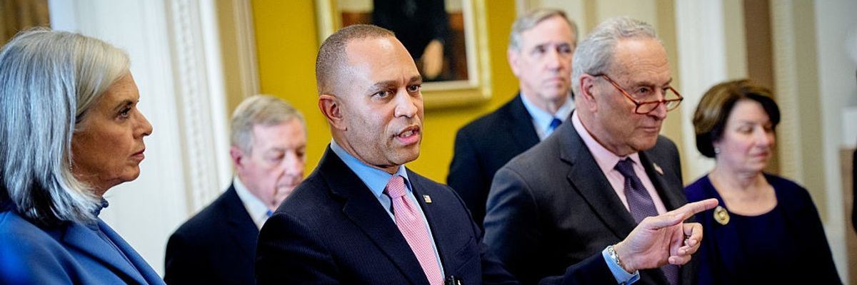 House Minority Leader Hakeem Jeffries and Senate Minority Leader Chuck Schumer