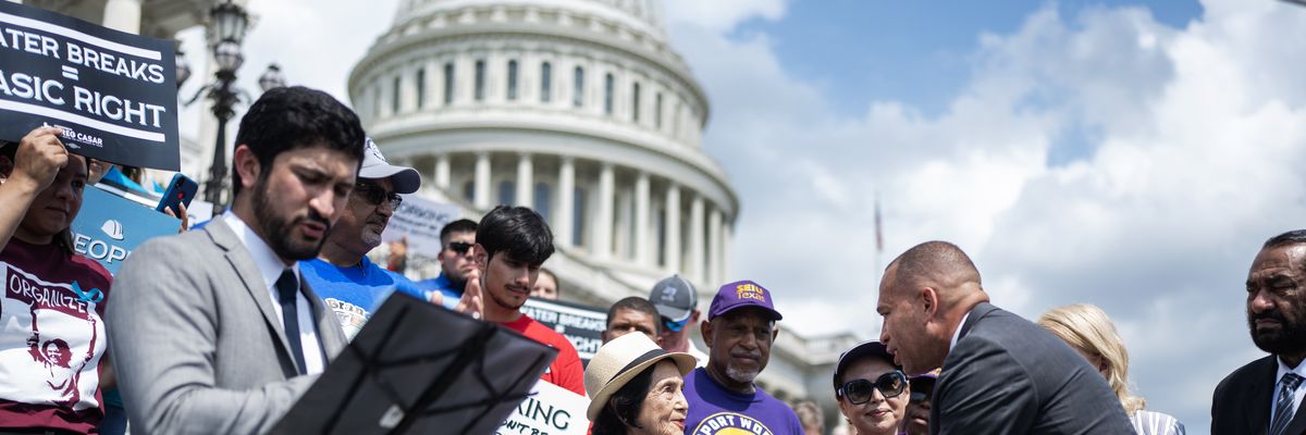 Rep. Greg Casar Leads Thirst Strike at US Capitol to Demand Workplace Heat Protections