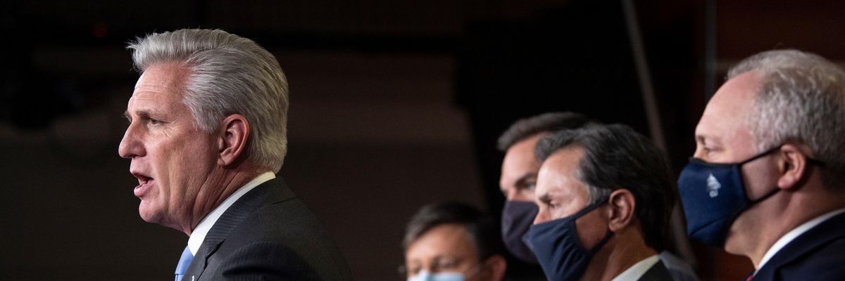 House Minority Leader Kevin McCarthy speaks at a press conference