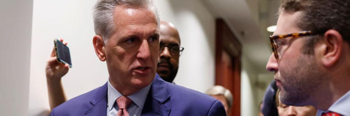 House Minority Leader Kevin McCarthy speaks to reporters