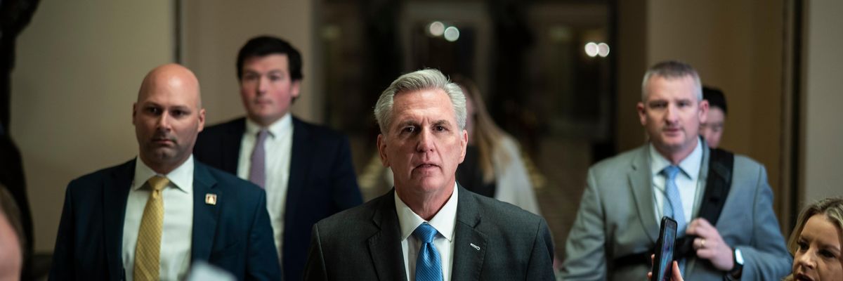 House Speaker Kevin McCarthy walks to open the House floor