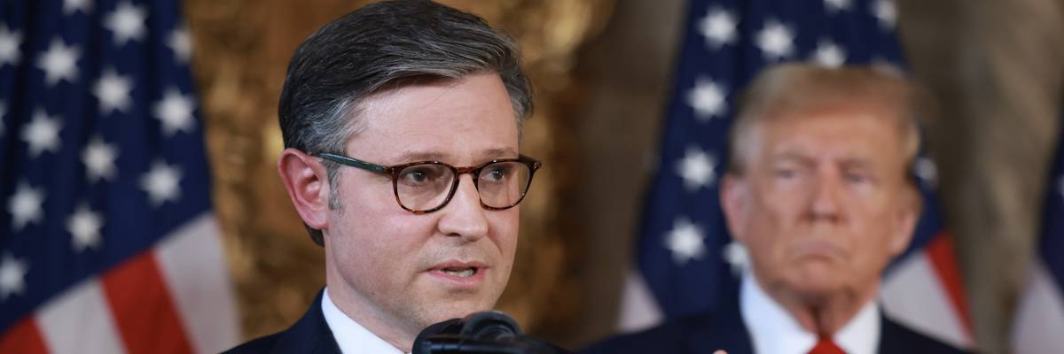 House Speaker Mike Johnson and former President Donald Trump