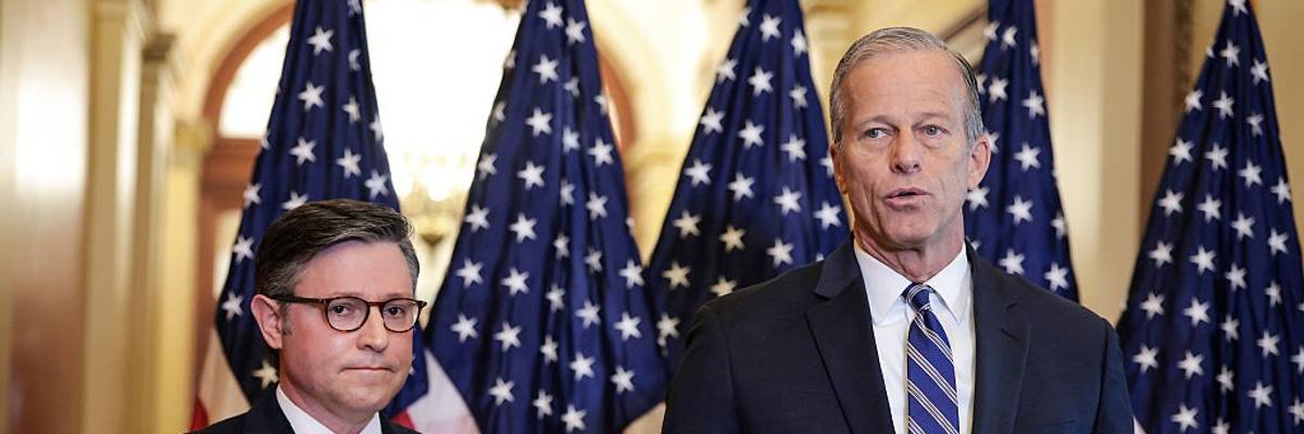 House Speaker Mike Johnson and Senate Majority Leader John Thune