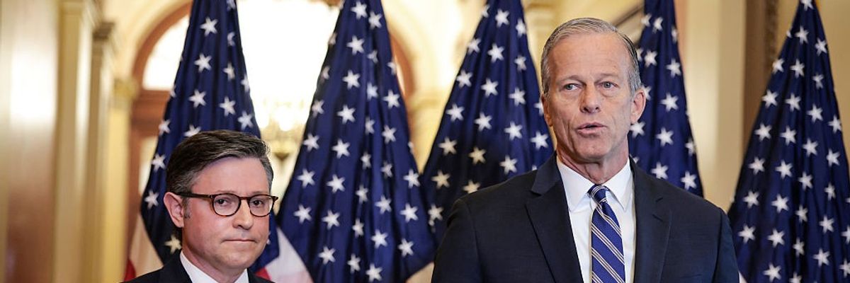 House Speaker Mike Johnson and Senate Majority Leader John Thune