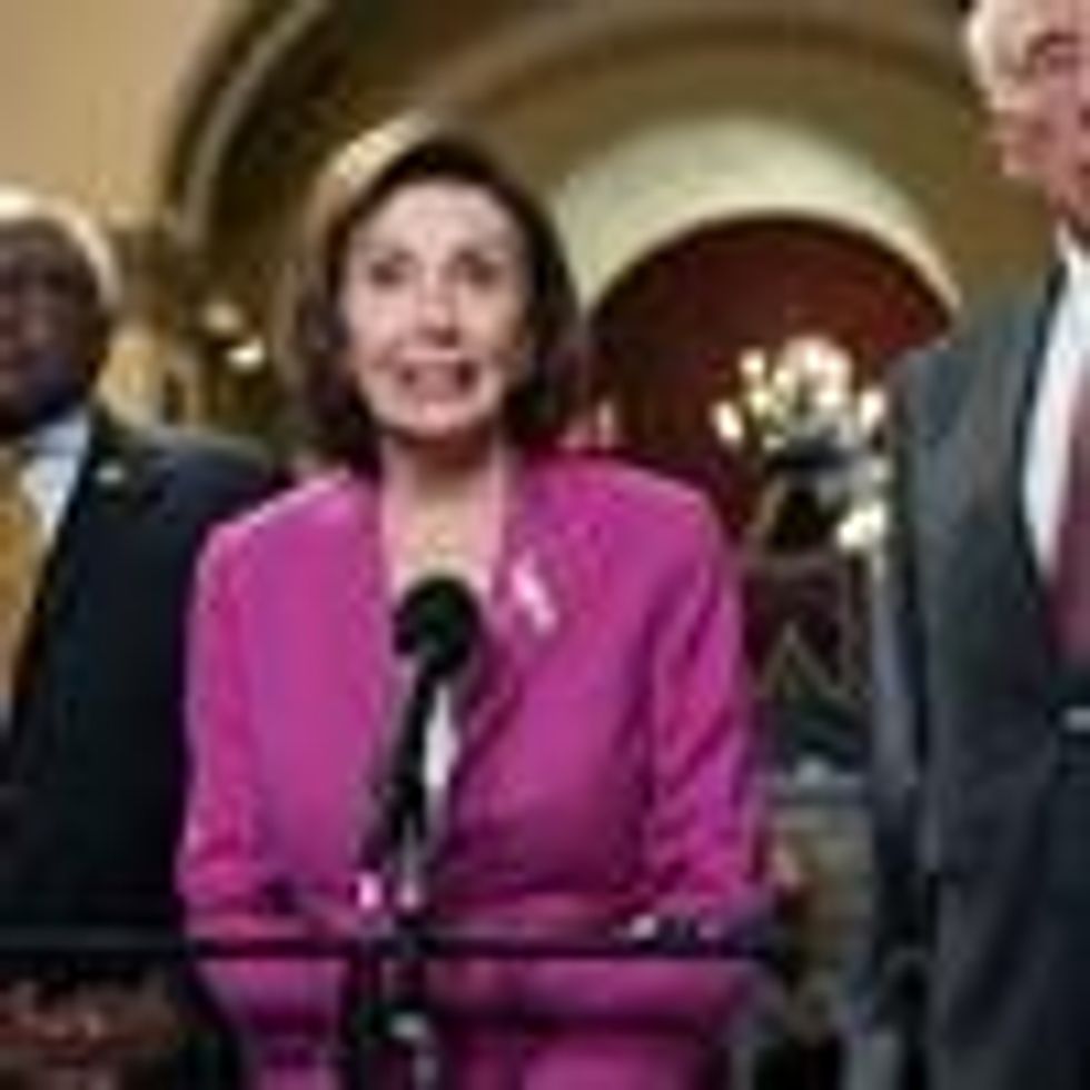 House Speaker Nancy Pelosi (D-Calif.), House Majority Leader Steny Hoyer (D-Md.), and House Majority Whip Jim Clyburn (D-S.C.) hold a press conference in the U.S. Capitol on Friday, November 5, 2021. (Photo: Tom Williams/CQ-Roll Call, Inc via Getty Images)