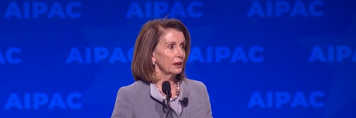 As Bombs Rain Down on Gaza, Pelosi Praises AIPAC's 'Leadership'