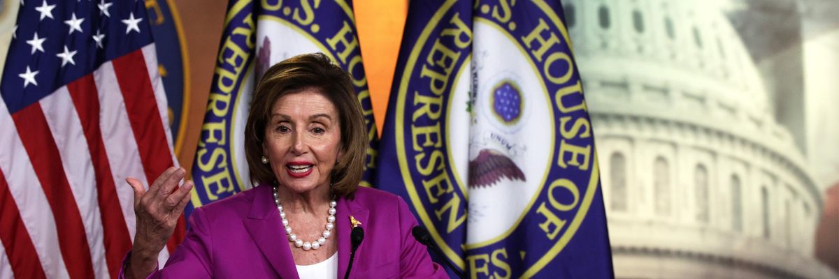 House Speaker Nancy Pelosi speaks at a press conference