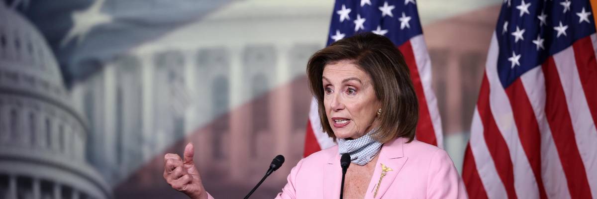 House Speaker Nancy Pelosi speaks to reporters