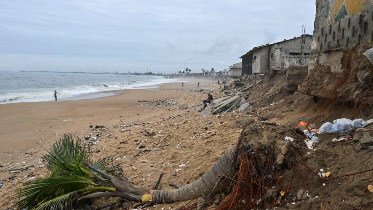 Houses destroyed by the rising sea level