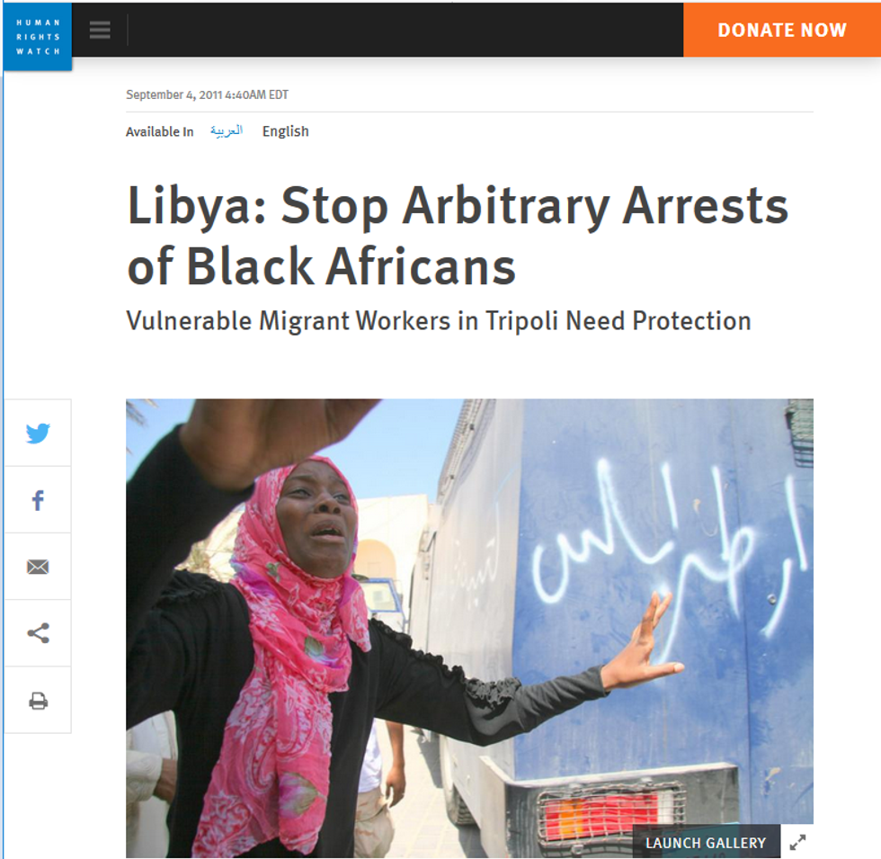 HRW: Libya: Stop Arbitrary Arrests of Black Africans