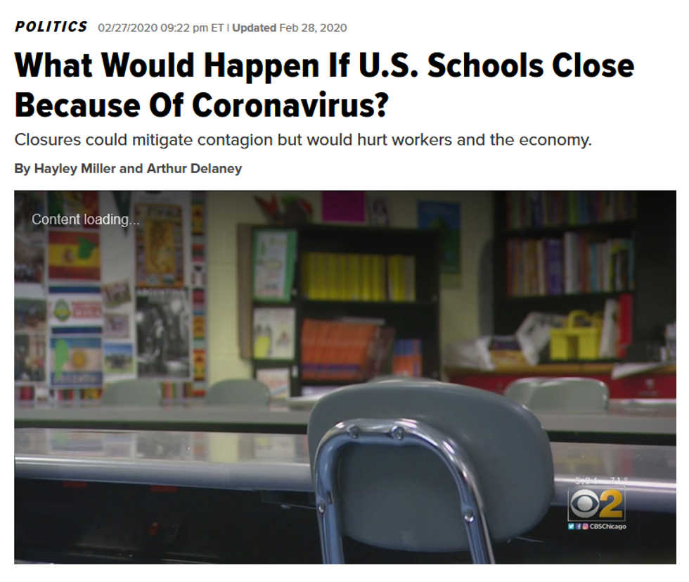 Huff Post: What Would Happen If U.S. Schools Close Because Of Coronavirus?