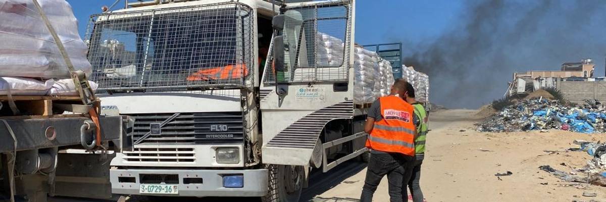 Humanitarian aid trucks enter Gaza