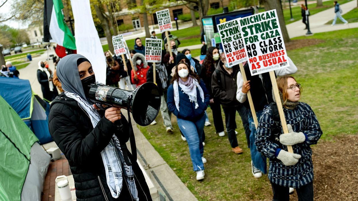 Hundreds of activists gather for an encampment on the University of Michigan's campus