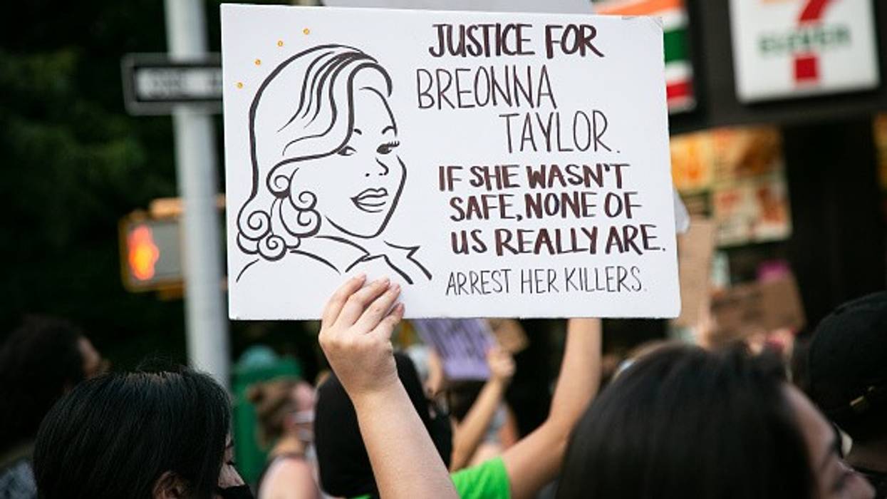 Hundreds of demonstrators gathered at Times Square in New York