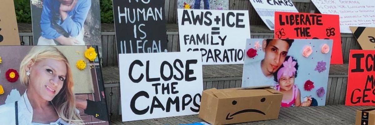 At Amazon's Annual Summit, Hundreds Demand Tech Giant Stop Providing 'Invisible Backbone' to Trump's Anti-Immigration Agenda