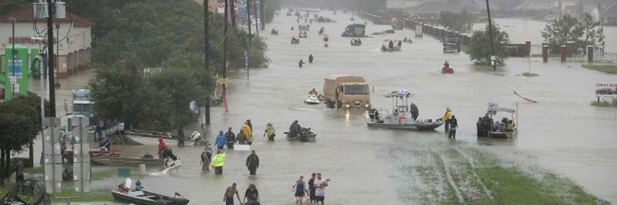 Hurricane Harvey on August 28, 2017 in Houston, Texas.