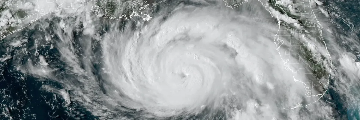 Hurricane Ida pictured in a NOAA satellite image