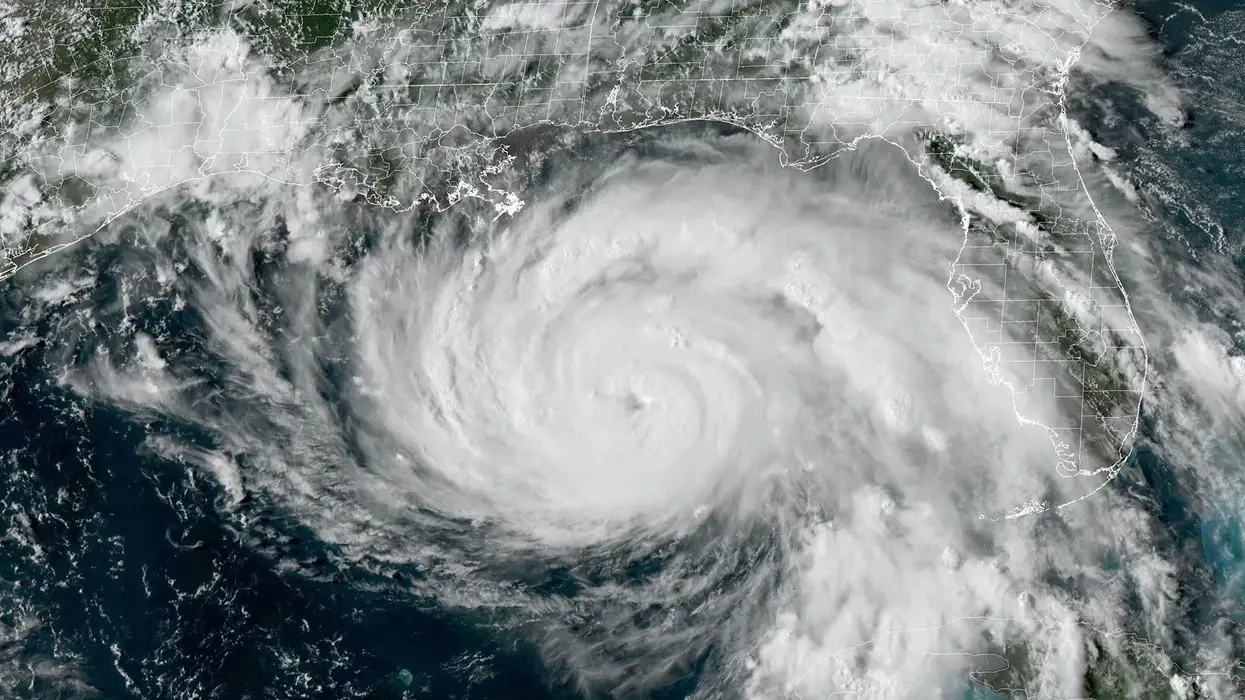 Hurricane Ida pictured in a NOAA satellite image