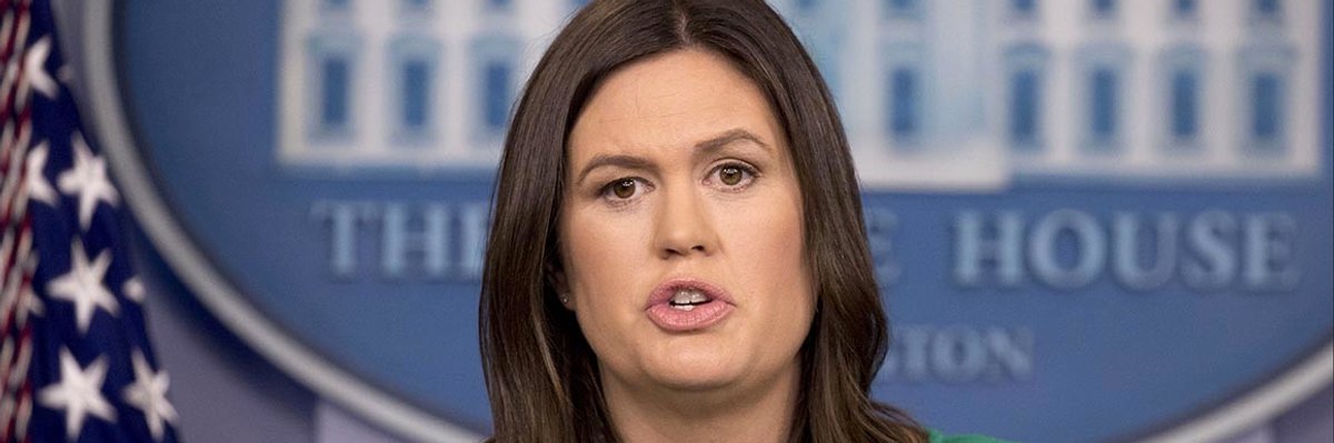 Fresh Lies From Huckabee Sanders: Claims Trump Not "Placing Blame" on Press for Divisive Politics After President Explicitly Blames Press for Divisive Politics