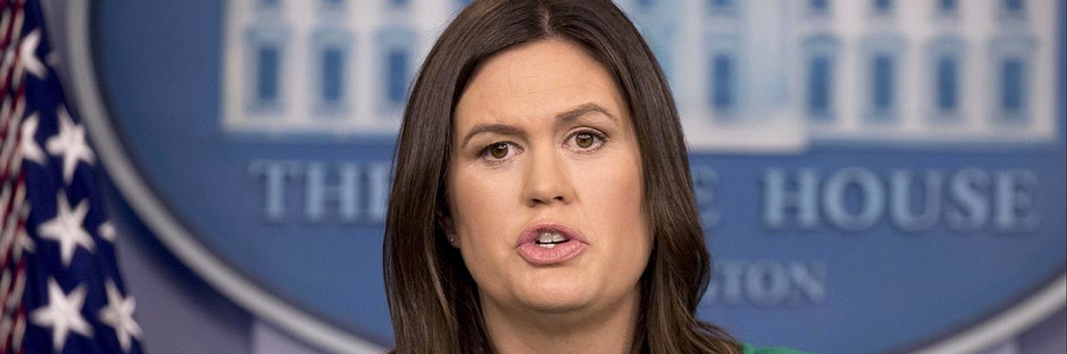 Fresh Lies From Huckabee Sanders: Claims Trump Not "Placing Blame" on Press for Divisive Politics After President Explicitly Blames Press for Divisive Politics