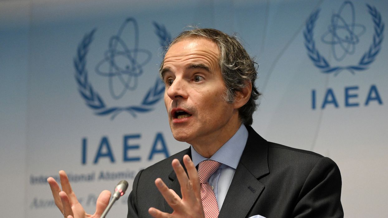 IAEA Director-General Rafael Mariano Grossi speaks at a press conference