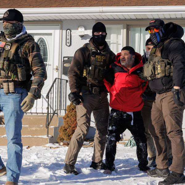 ICE Agents detain men during Federal Enforcement Operation in Minnesota