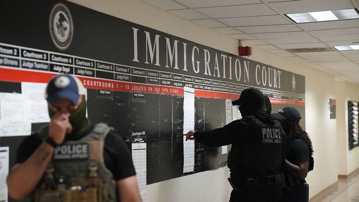 ICE agents scour an immigration court schedule