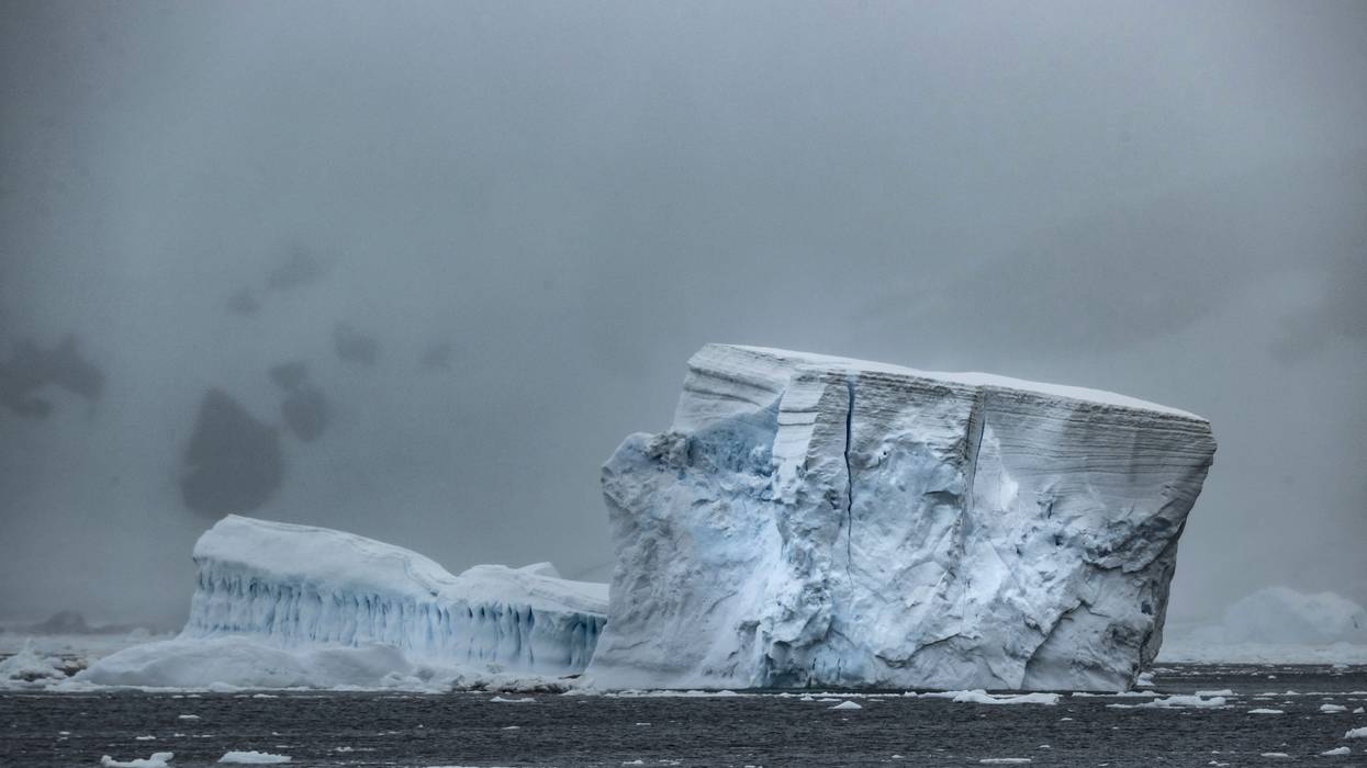 Ice floes melt due to global climate change in Antarctica