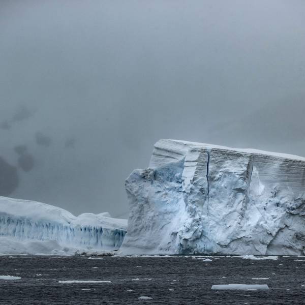 Ice floes melt due to global climate change in Antarctica