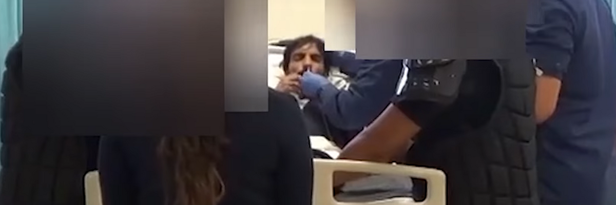 ICE officials force-feed Indian asylum-seeker Ajay Kumar in a detention center in El Paso, Texas on August 14, 2019.