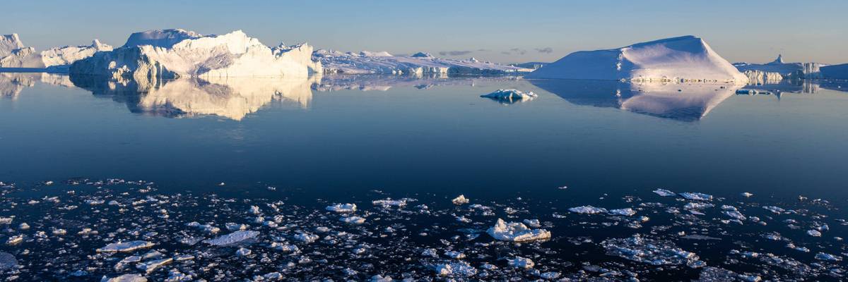 Icebergs affected by climate change in Greenland