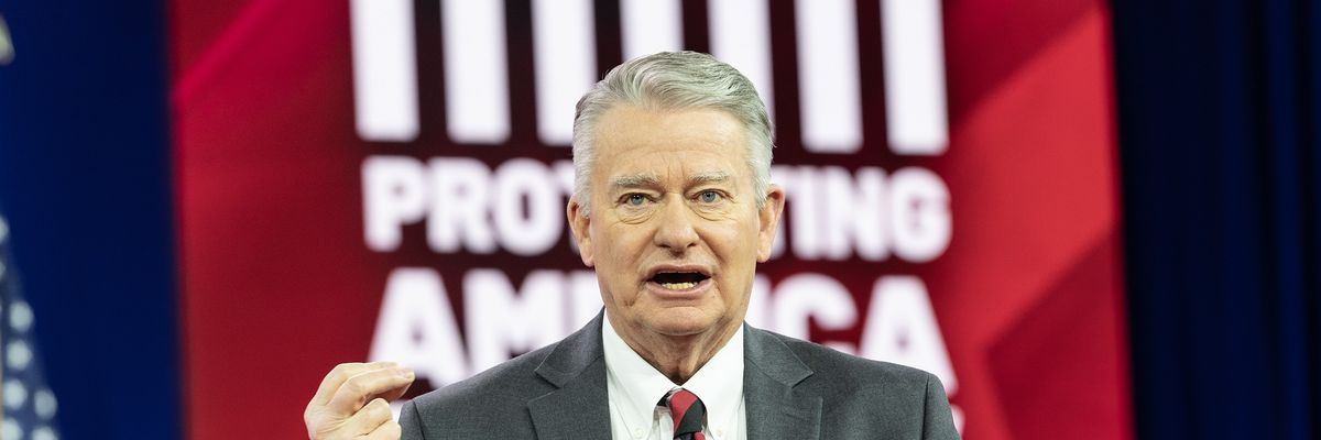 Idaho Gov. Brad Little speaks at the Conservative Political Action Conference