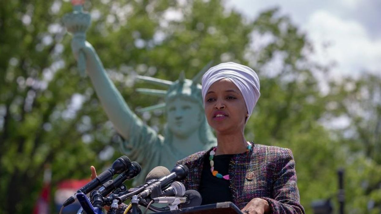 Ilhan Omar giving remarks