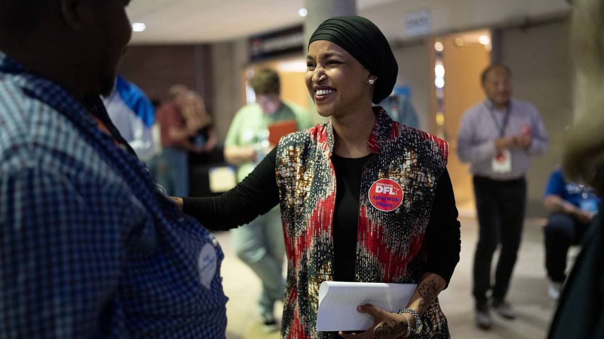 Ilhan Omar, Minnesota Democratic-Farmer-Labor (DFL) state convention, Rochester, Minn., May 30, 2026
