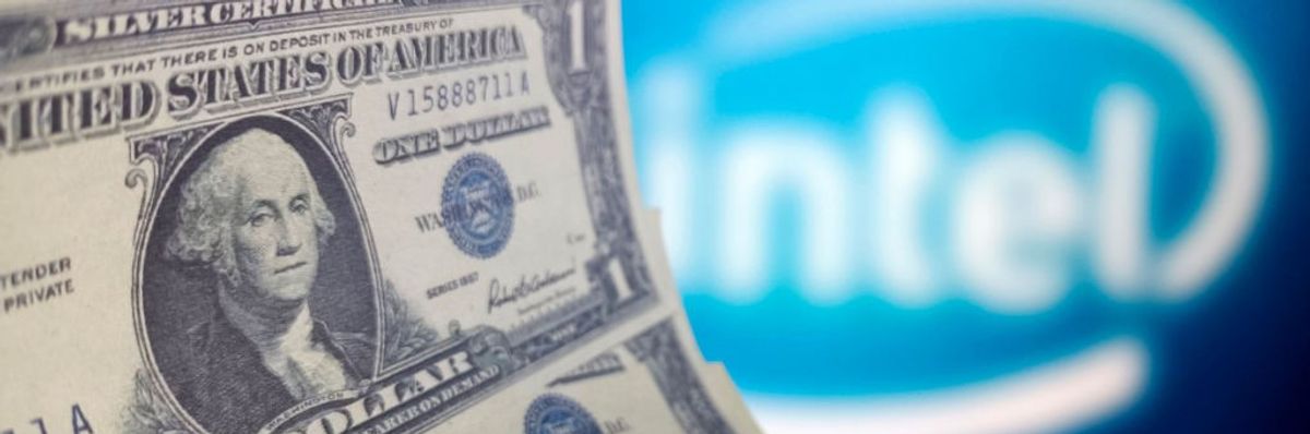 Illustration INTEL and US Dollar