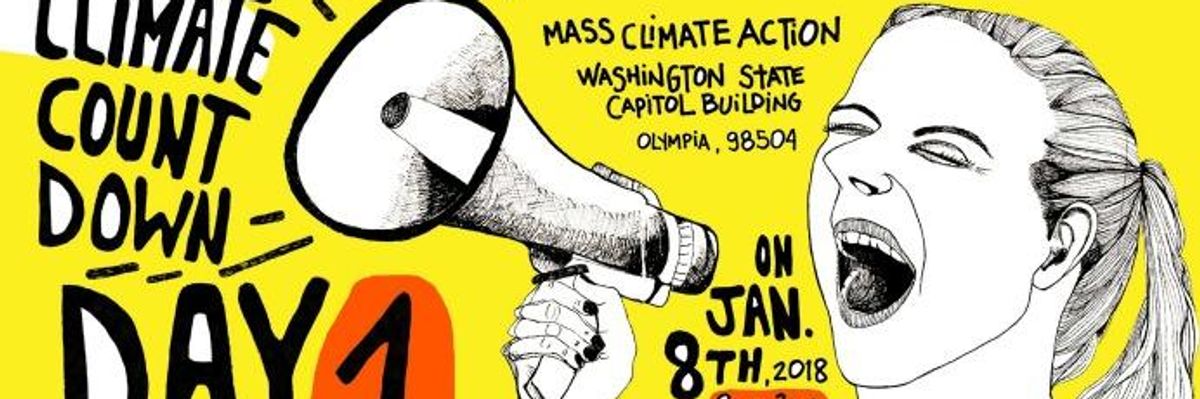 Because We're "Out of Time," Activists Storm Washington State Capitol to Launch "Climate Countdown"