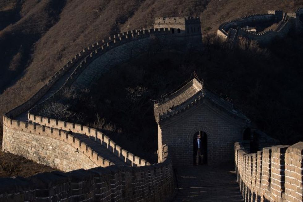 Image: A U.S. secret service agent secures a section of the Great Wall ahead of the arrival of first lady Melania Trump in China on Nov. 10, 2017.