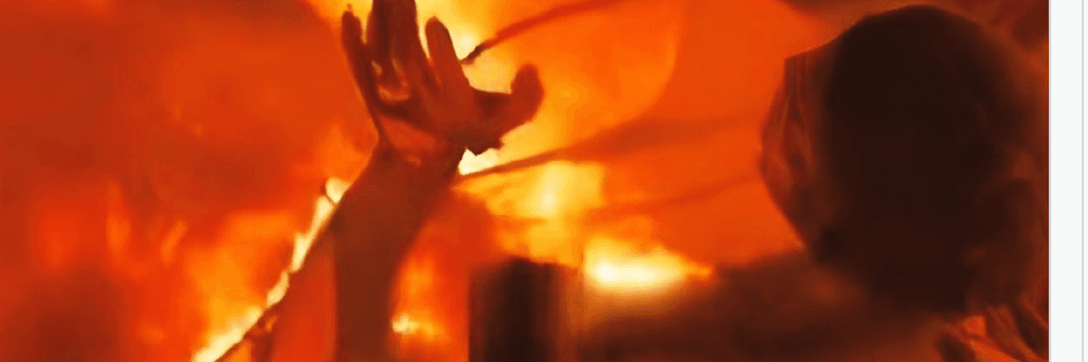 Image of Sha’ban Al Dalou being burned alive in an Israeli air strike.