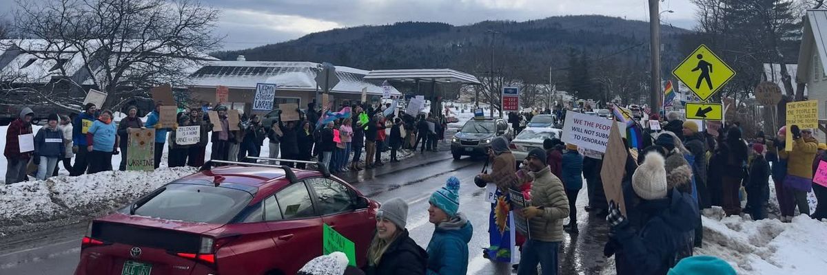 Vermonters Protest JD Vance: 'Go Ski in Russia'
