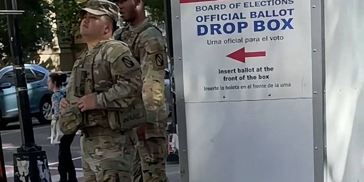 ‘Affront to Democracy’: Trump's National Guard Troops Seen in Front of Ballot Box in DC