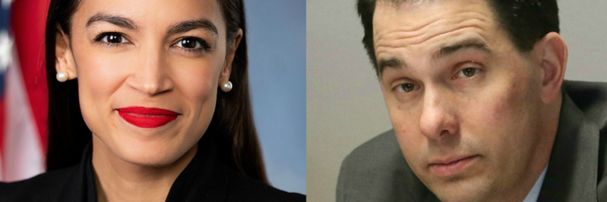 Ocasio-Cortez Forced to Explain Marginal Tax Rates to 'Far-Right Former Governor' Scott Walker