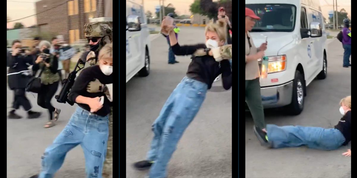 What It Looks Like When ICE Violates' First Amendment: Candidate Kat Abughazaleh Thrown to Ground | Common Dreams