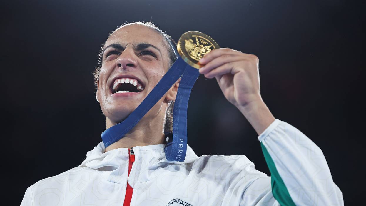 Imane Khelif with gold medal.