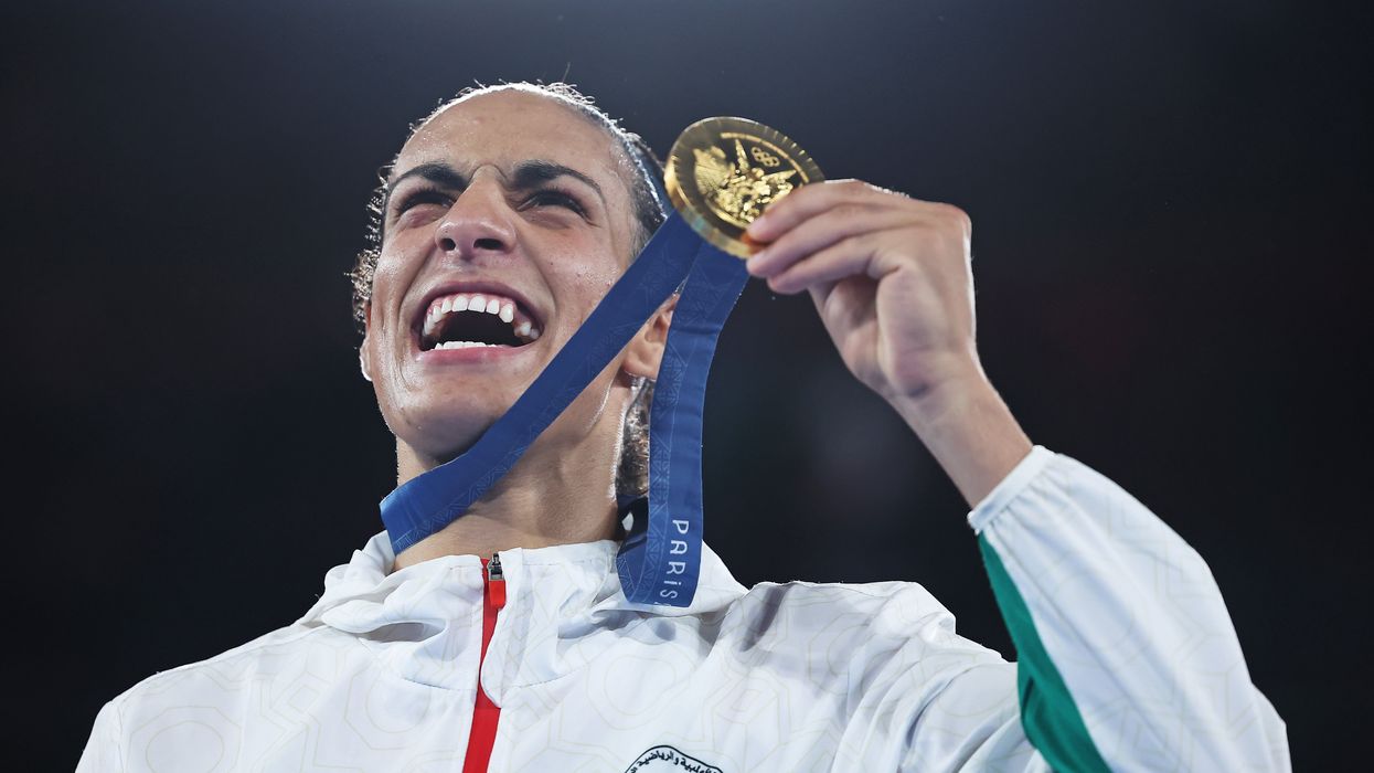 Imane Khelif with gold medal.