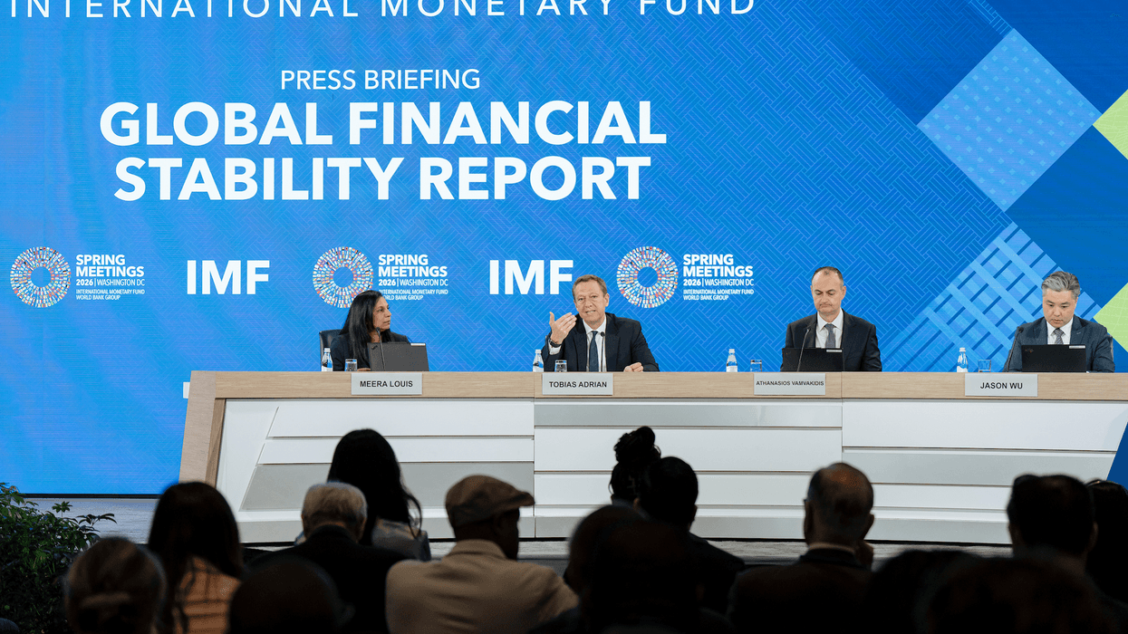 IMF officials on a panel at the group's spring meeting