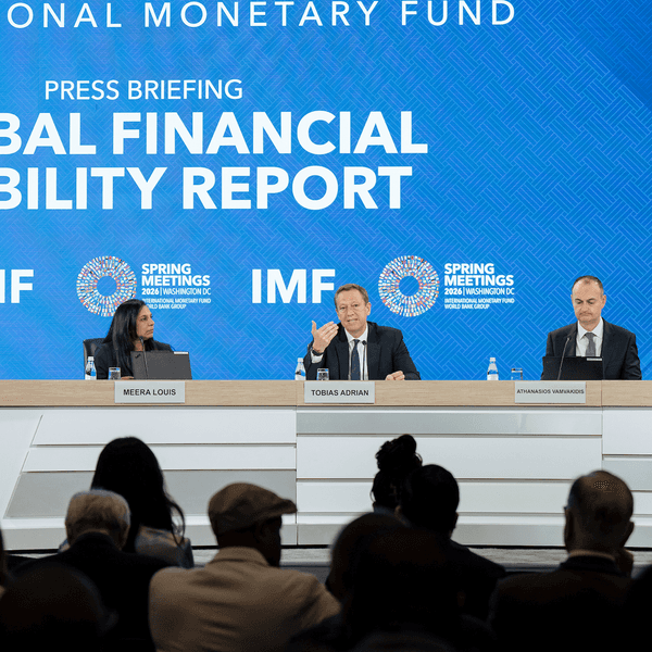 IMF officials on a panel at the group's spring meeting