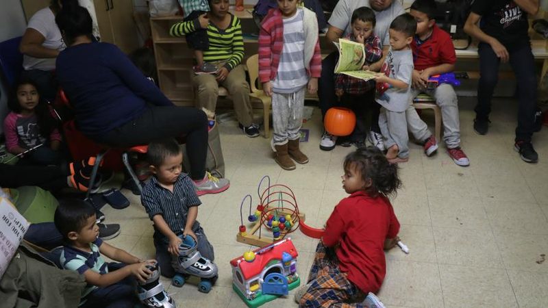 Immigrant children after detention.