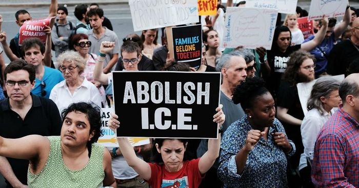Immigrant rights advocates and others participate in a demonstration against the Trump administration's family separation policy on June 1, 2018 in New York City. (Photo: Spencer Platt/Getty Images)