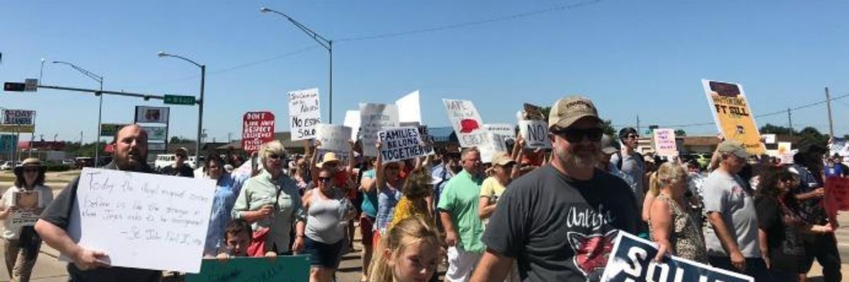 'Close the Camps!':  Protesters March Against Trump's Plan to Imprison Migrant Kids at Site of Japanese, Indigenous Incarceration